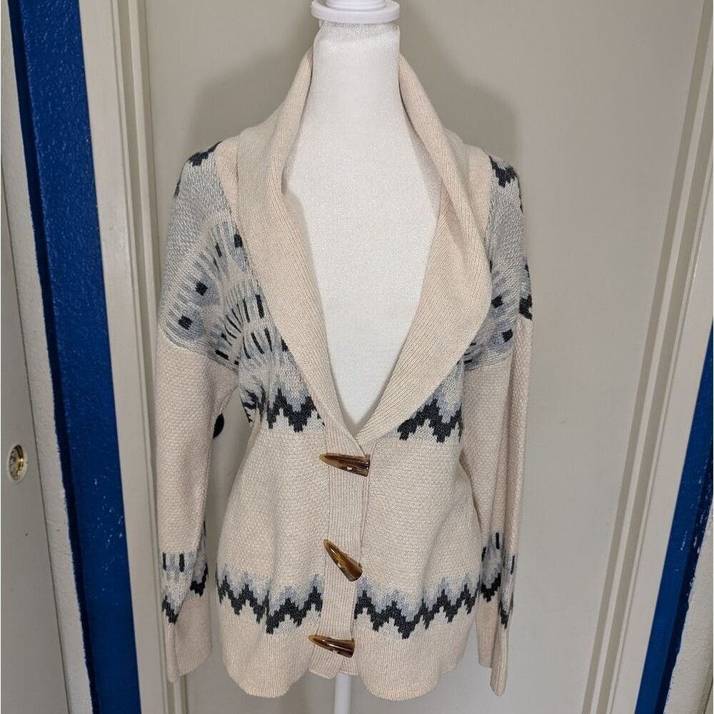 Frye Oatmeal Heather Combo Shawl Collar Cardigan Sweater | Women’s | NWT